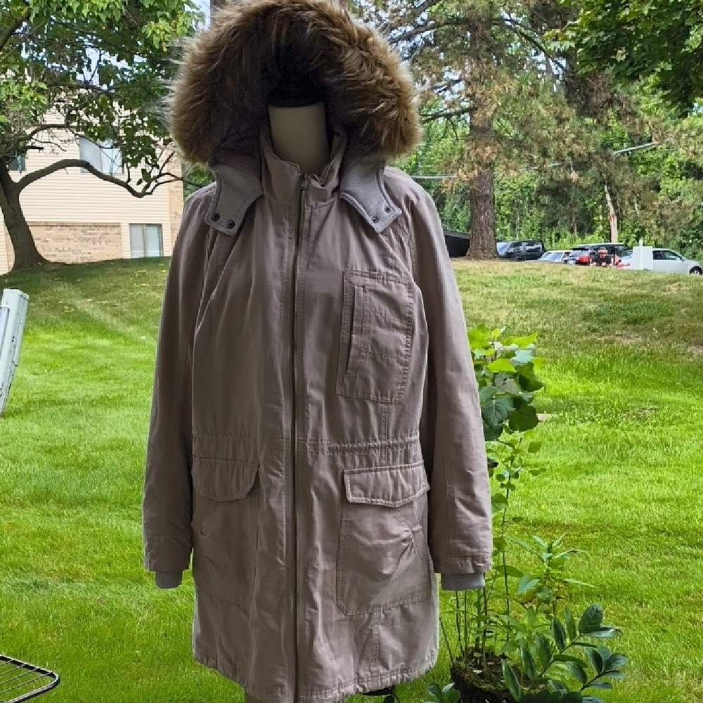 ANA Hooded Parka with Faux Fur Trim